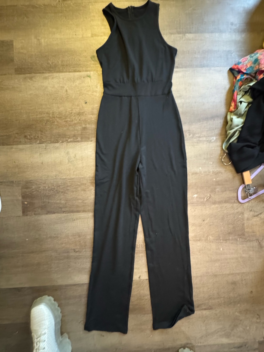 Black Sleeveless Wide-Leg Jumpsuit – XS